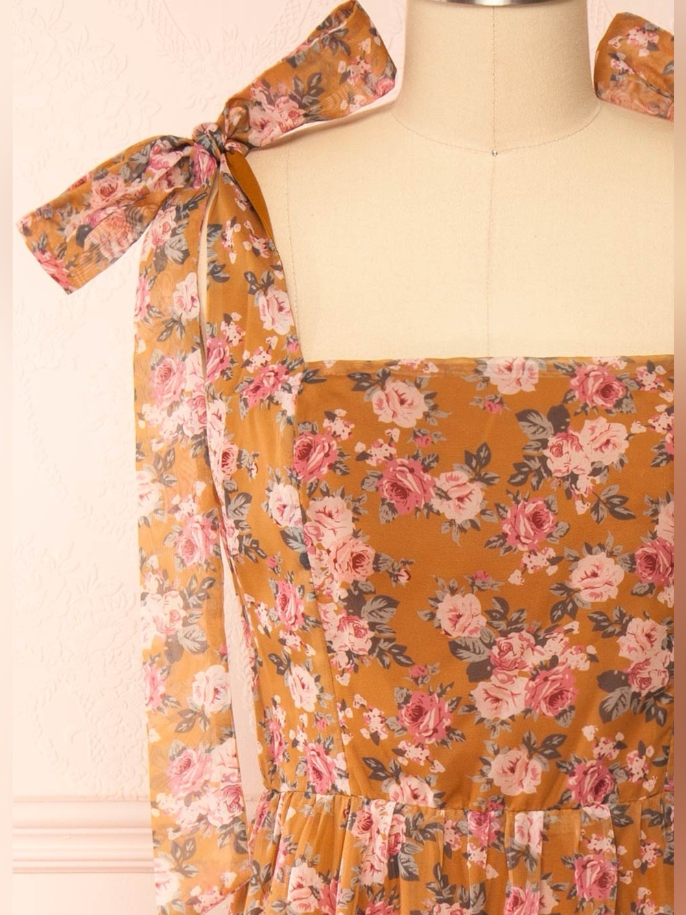 STORIA Floral Tiered Midi Dress | Size Medium | Cottagecore Boho Romantic | Line - Picture 6 of 16